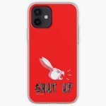 “Shut Up” White Rabbit Scream - White on Bright Red iPhone Soft Case RB2204product Offical Aggretsuko Merch