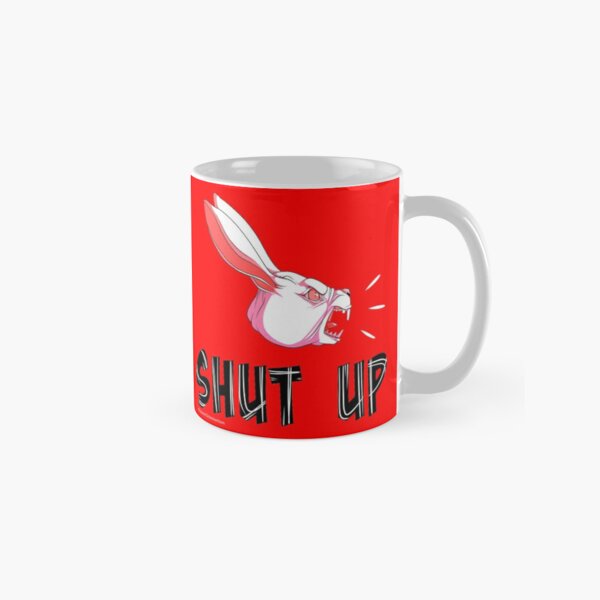 “Shut Up” White Rabbit Scream - White on Bright Red Classic Mug RB2204product Offical Aggretsuko Merch