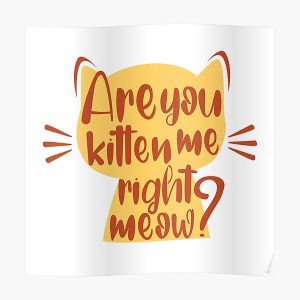 sarcastic phrase are you kitten me right meow Poster RB2204product Offical Aggretsuko Merch