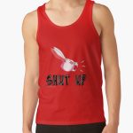 “Shut Up” White Rabbit Scream - White on Bright Red Tank Top RB2204product Offical Aggretsuko Merch