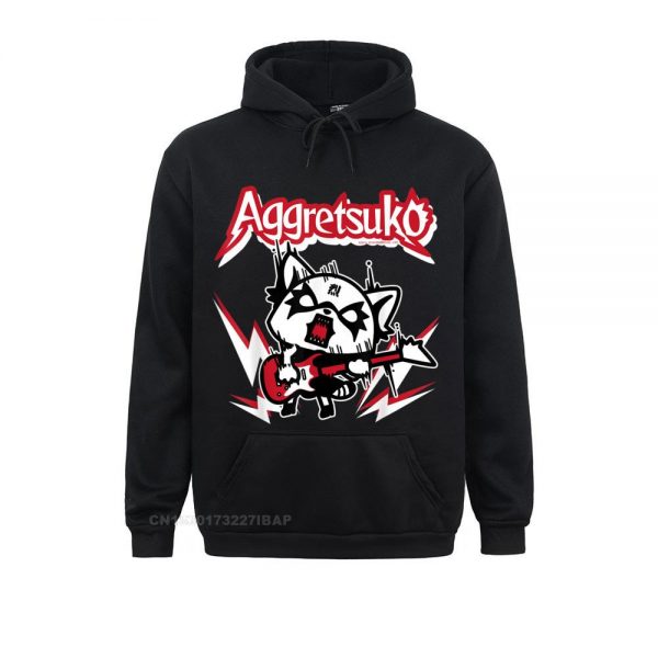 Aggretsuko Rocker Rage Tee Shirt Special Men Sweatshirts Long Sleeve Hoodies Printed On Clothes Happy New - Aggretsuko Merch