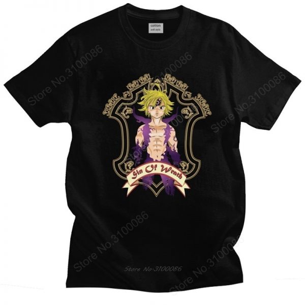 Seven Deadly Sins T Shirt for Men Cotton Nanatsu No Taizai Meliodas demon T shirt Short 600x600 1 - Aggretsuko Merch