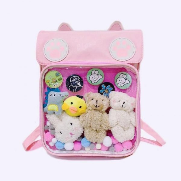 2020 Women Cute ITA Bag Wih Cat Bagging Backpacks Paws School backpack for teenager girls transparent 83502d36 1630 44e7 a85b 68ae4cb549f6 768x768 1 - Aggretsuko Merch